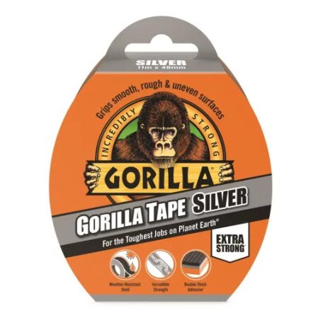 GORILLA TAPE SILVER ezüst 11m x 48mm extra erős ragasztószalag