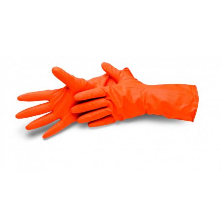 Cleanstar M/8" latex háztartási kesztyű, bolyhos belső, CAT2