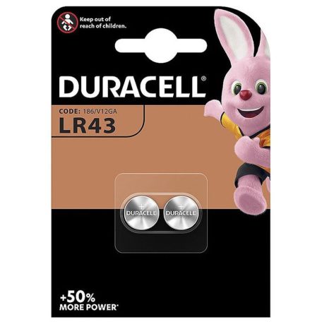 Duracell gombelem alkáli LR43 B2