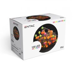   Entac karácsonyi IP44 fényfüzér 15 mm Balls 120 LED 9m MC